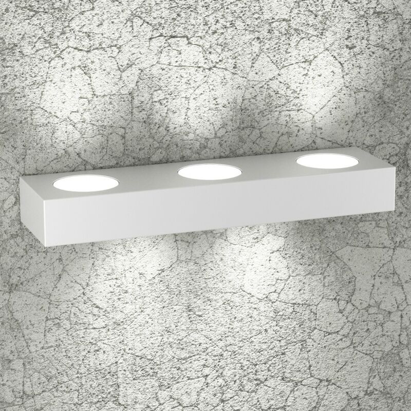 Image of Applique moderna top light beaside 1190 a5 gx53 led metallo biemissione lampada parete, finitura metallo bianco - Bianco