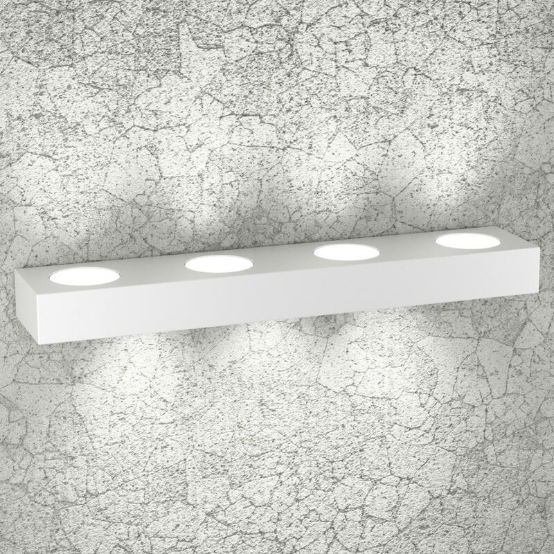 Image of Applique moderna top light beaside 1190 a7 gx53 led metallo biemissione lampada parete, finitura metallo bianco - Bianco