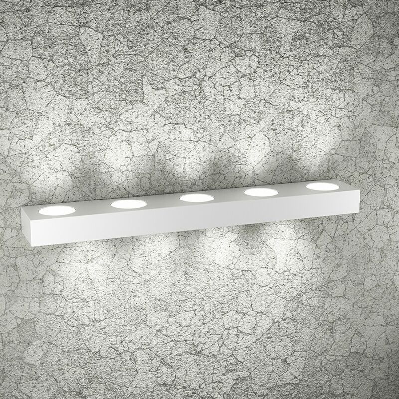 Image of Applique moderna top light beaside 1190 a9 gx53 led metallo biemissione lampada parete, finitura metallo bianco - Bianco