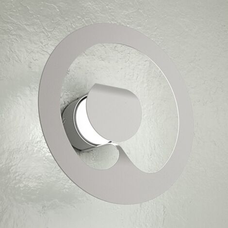 Applique moderna top light fuel 1170 1 gx53 led lampada parete, finitura metallo grigio