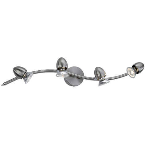 Applique Moderna Two Penny Metallo Nichel Satinato 4 Luci Gu10