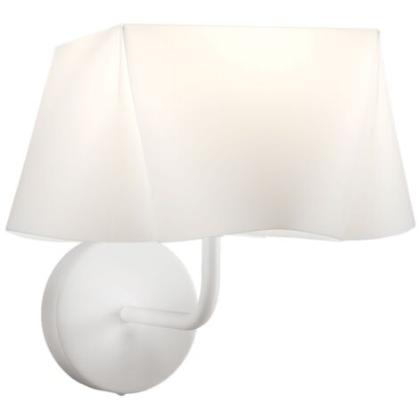 Applique Moderna Wanda Polilux ® Bianco E Metallo 1 Luce E14