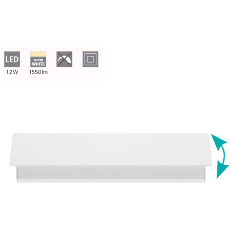 Applique Moderna Zubialde Alluminio Bianco Luce Led Integrato 12W