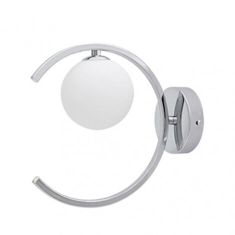 Applique moderne chromée Conil avec abat-jour en verre FABRILAMPFABRILAMP