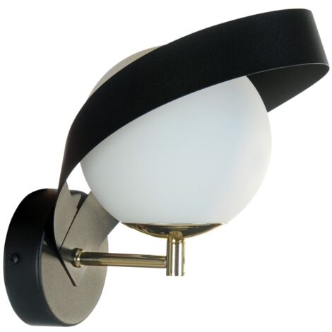 Applique moderne NELA boule verre noir E14 40W Zuma Line