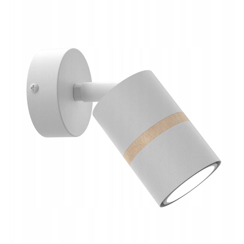 Applique moderne orientable LED Gu10, tube blanc avec bois