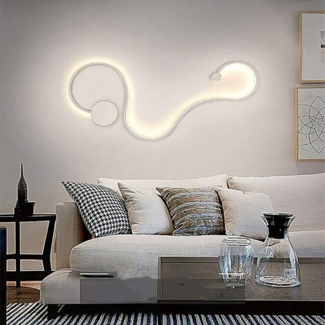 APPLIQUE MODERNO A LED SNAKE SERPENTE CURVO LAMPADA A PARETE MURO LUCE CCT CALDA BIANCA NATURALE E FREDDA LED 20W X INTERNO