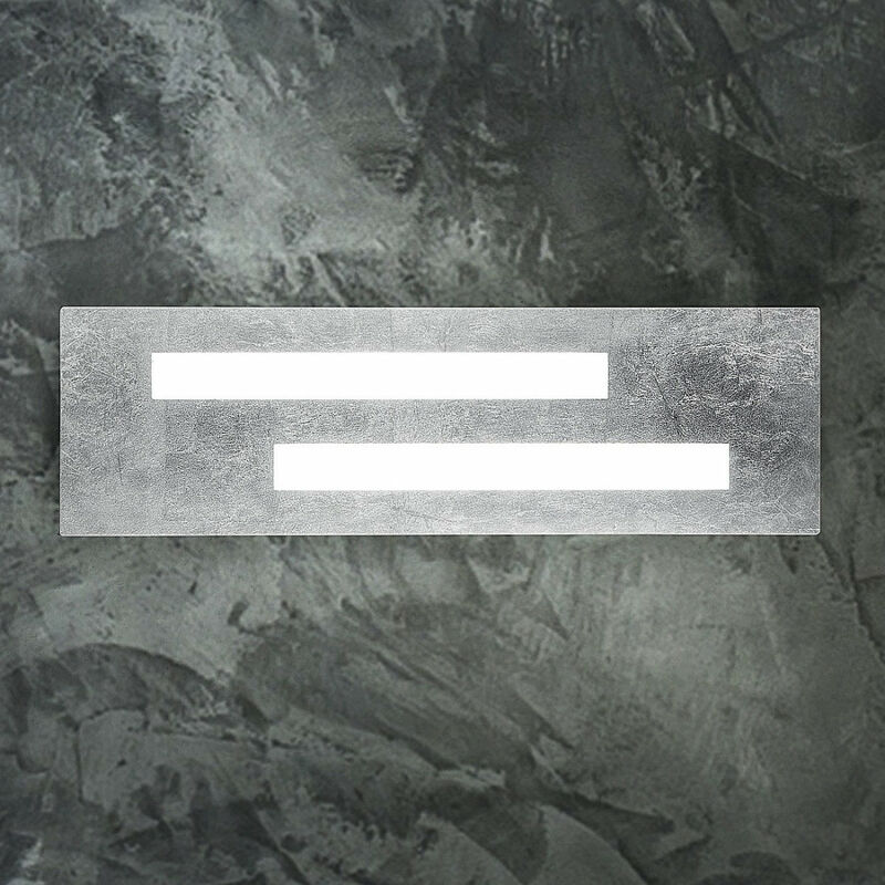 Image of Applique moderno Fratelli Braga gamma 2080 a2 led metallo metacrilato lampada parete, finitura metallo foglia argento - Foglia argento
