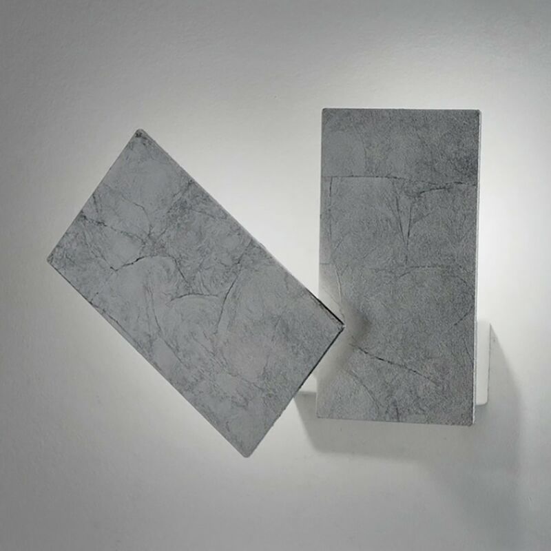 Image of Fratelli Braga - Applique moderno time 2107 a2 led metallo orientabile lampada parete, finitura metallo bianco + foglia argento - Bianco + foglia