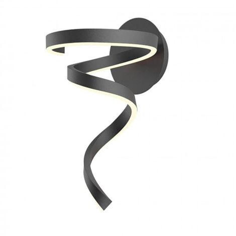 Applique moderno redo group scroll 01-4004 01-4006 led cct alluminio lampada parete dimmerabile, finitura metallo nero