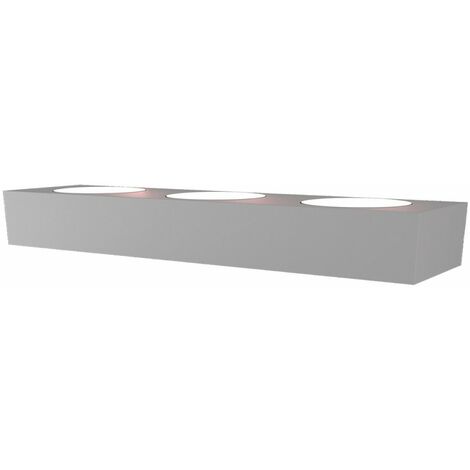 Applique moderno top light area 1127 a3 gx53 led monoemissione lampada parete, finitura metallo grigio