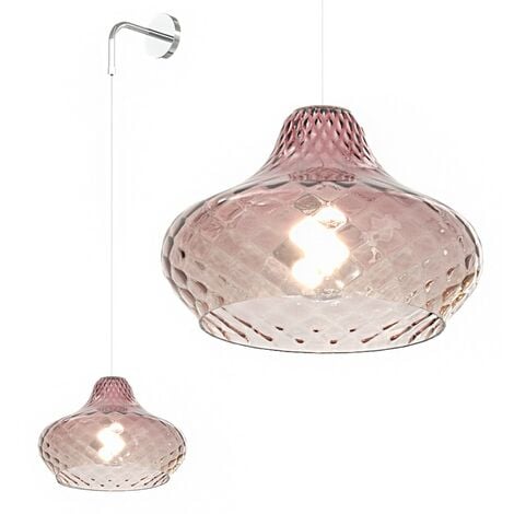 Applique moderno top light dress 1191cr a e27 led lampada parete vetro, colore rubino