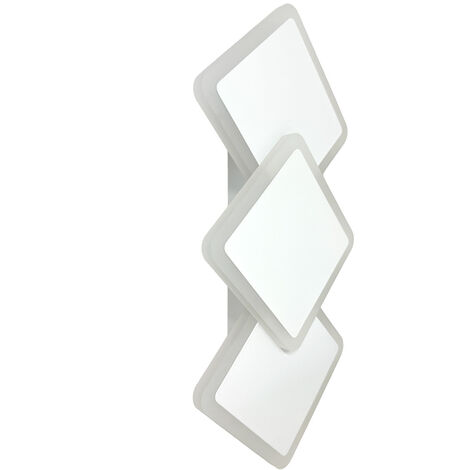 Applique moderno triplo rombi a led 14 watt da parete lumetto abat jour lampada da interno 3 colorazione di luce