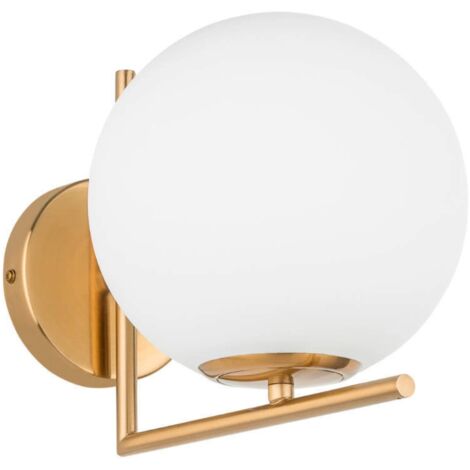Applique Mondo Italux laiton globe blanc E27 design