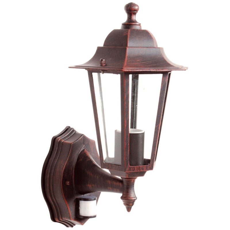 Applique Extérieure + Détecteur 60W E27 Fonte Rouille loan