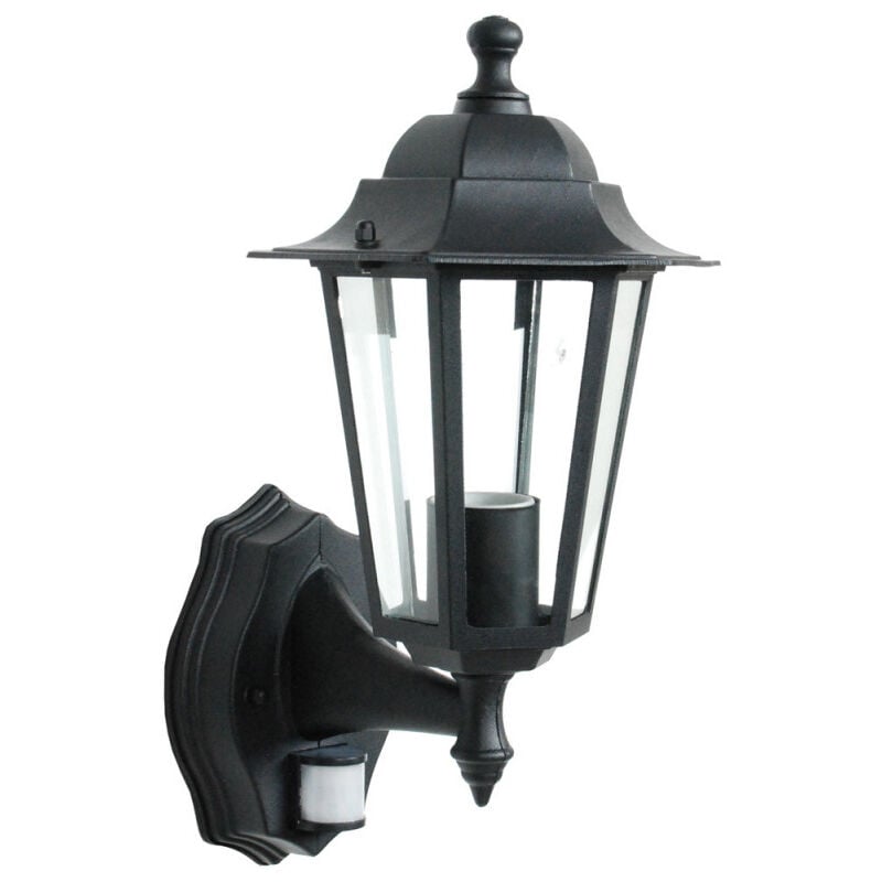 Applique Extérieure + Détecteur 60W E27 Fonte Noire LOAN