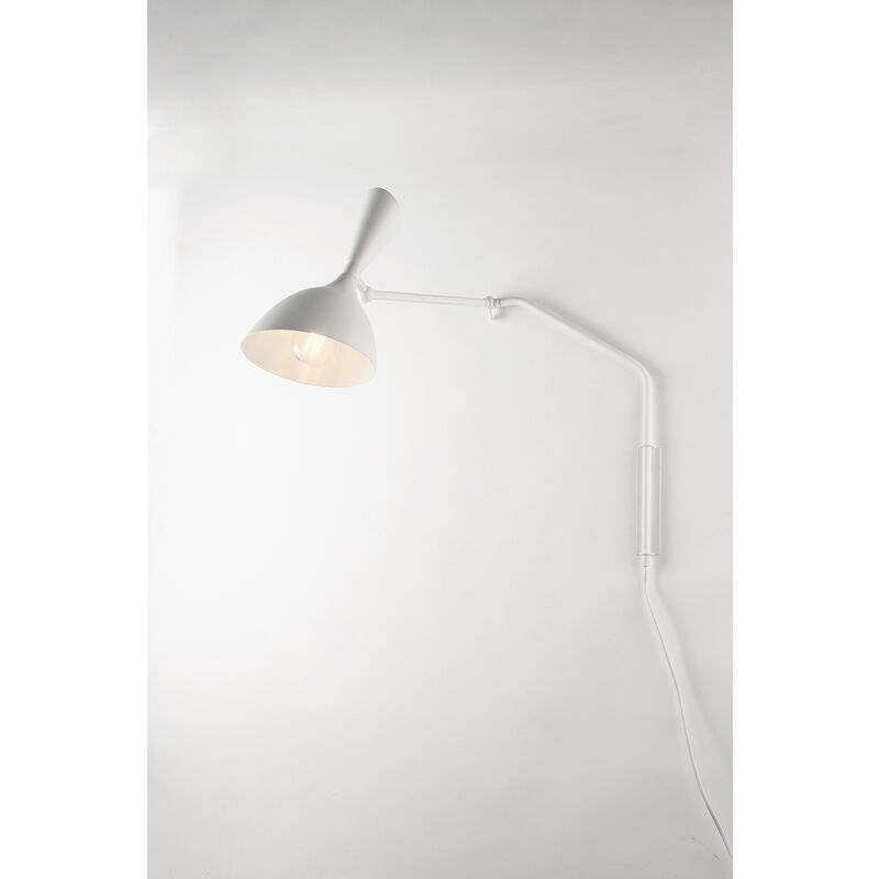 Applique MORGAN in metallo bianco con interruttore...