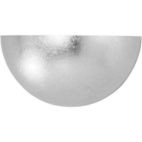 Applique MORITZ in gesso rivestito in foglia argento 25x12.5 cm.