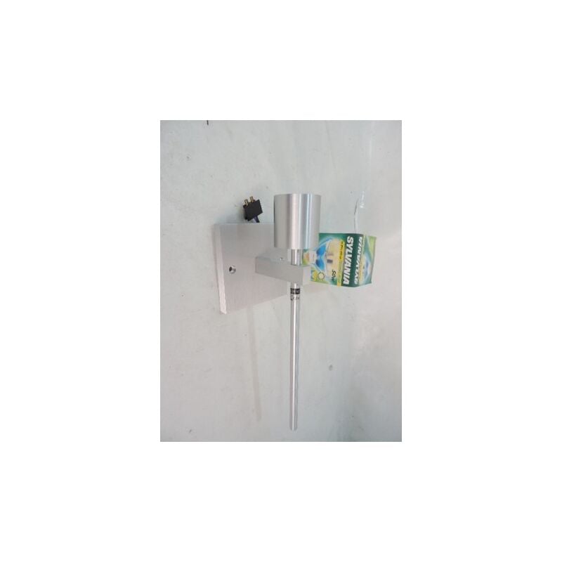 Applique mural finition acier brossé tige fixe avec lampe halogène 50W GU10 230V flare alu Aric 0380