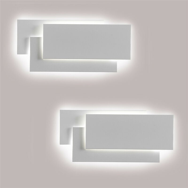 Applique Mural Intérieur Blanc Lampe Mural LED 24W Blanc Froid Modern Eclairage Décoration - 2PCS