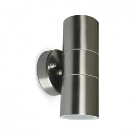 APPLIQUE MURAL LED 230 V 2 X GU10 IP54 INOX CYLINDRIQUE INOX 304