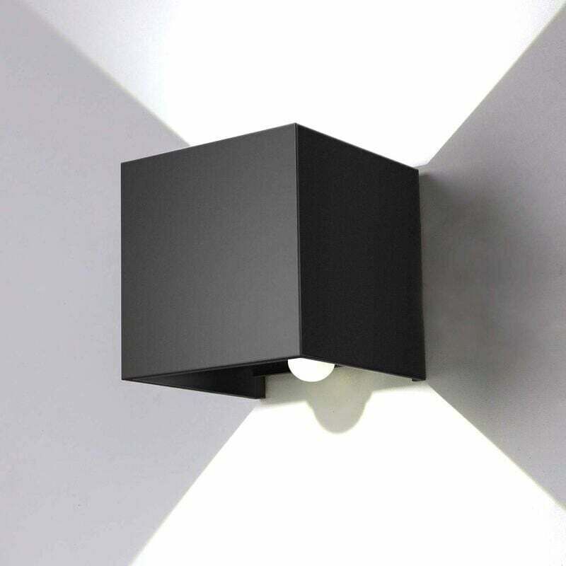 Capteur radar carré 12W coque noire lumière blanche 6000K capteur radar étanche applique murale carré,pour l'intérieur et l'extérieur