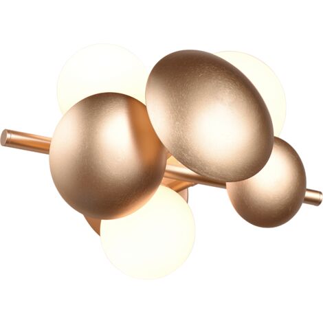 Applique murale 3xg9 max 10w metal dore et verre blanc - trio select - bubble 88902142 88902142