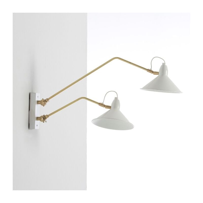 Applique 66x19x40 Métal Blanc/Bronze