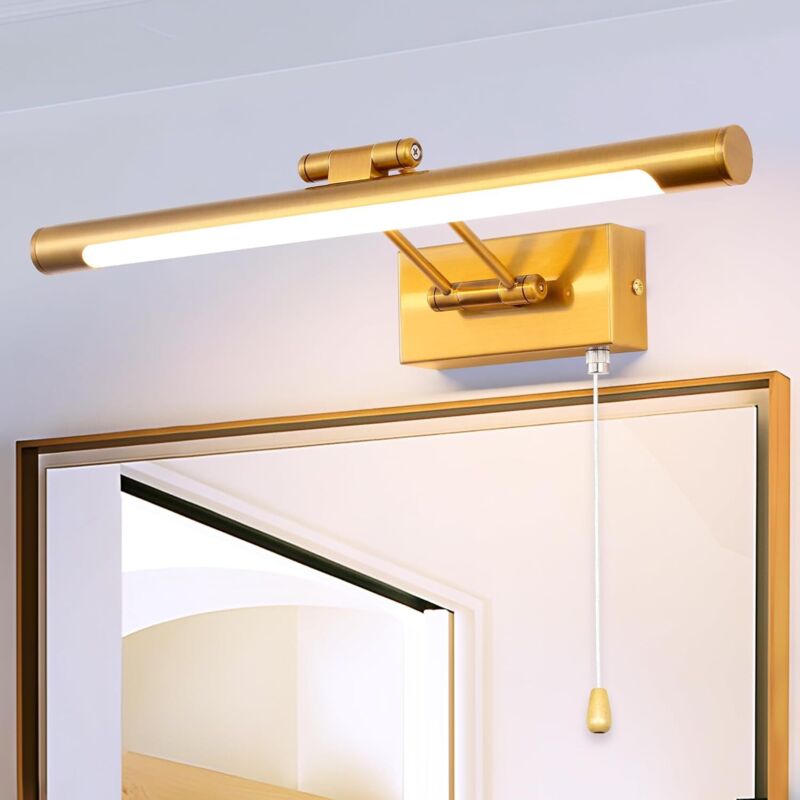 Applique Murale 8W Applique Liseuse 40CM Interieur Laiton Salle de Bains Miroir Lampe 3000K Murale LED avec Tête de Lamp Pivotante Lampe de Lecture