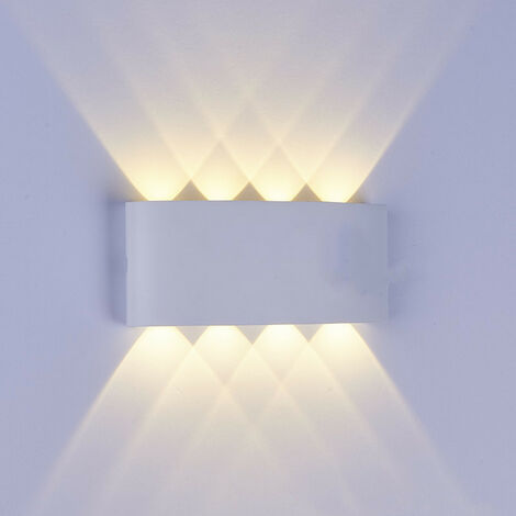 Applique murale 8W avec détecteur de mouvement, interrupteur marche/arrêt automatique blanc chaud 3000K, capteur de lumière pour applique murale extérieure/intérieure