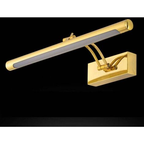 Applique Murale 9W LED Blanche Salle de Bain Miroir Frontal 40cm Doré - Applique Murale 9W LED Blanche Salle de Bain Miroir Frontal 40cm Doré