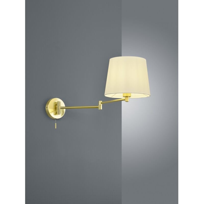 Applique Murale à Bras Flexible Laiton Blanc Abat-Jour Lyon Trio Lighting