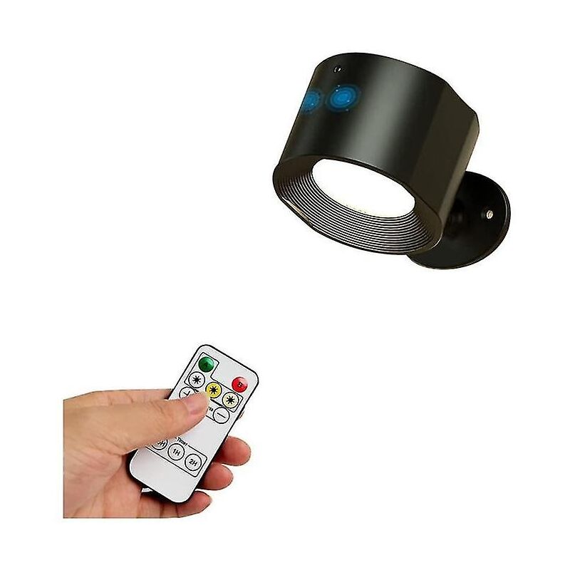 Applique murale à led avec variateur continu rechargeable et réglage de la température de 3 couleurs, rotation magnétique à 360 degrés s