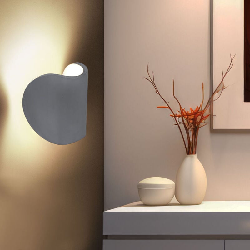Applique murale Up and Down spot mural applique de salon lampe d'escalier en béton, gris, 1x led 6W 150lm, LxH 12,6x15,7 cm
