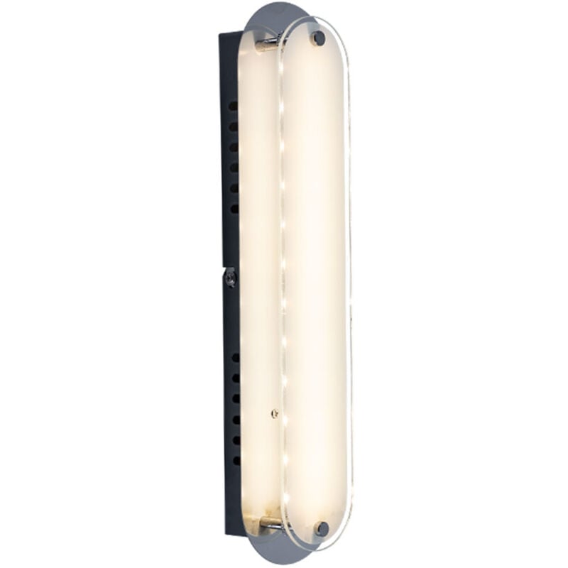 Applique design LED verre opale lampe chrome salon éclairage spots