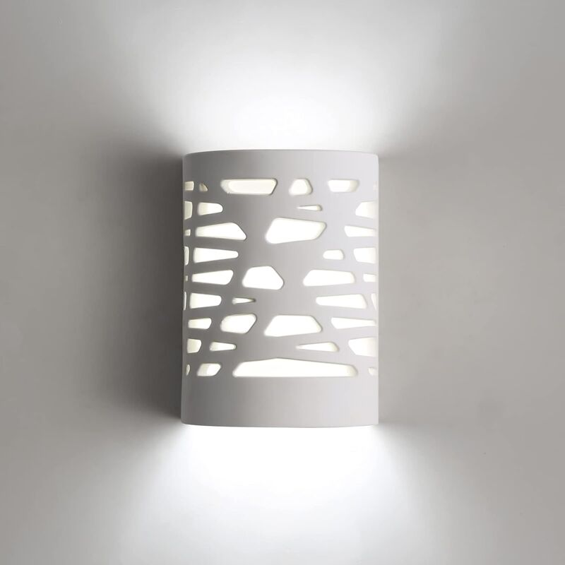 Applique Murale à led Lumière Blanche Applique Intérieure Moderne Lampe Murale en Plâtre pour Salon Chambre Escalier Couloir Veilleuse