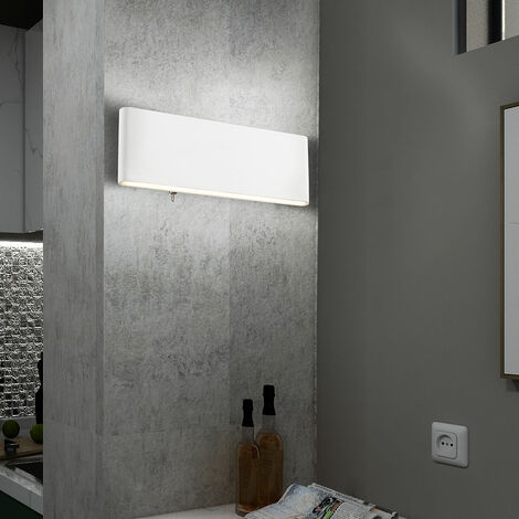 Applique murale à LED Luminaire Aluminium Opale Interrupteur Blanc Chambre à Coucher Couloir