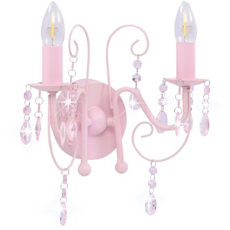 Applique murale à perles Rose 2 ampoules E14 CFW31095