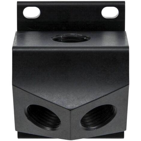 Applique murale alu 1 entrée F 1/2"G x 2 sorties F1/2"G purge à percer 1/4" pour réseau d'air comprimé - KR 7079 - CLAS Equipements