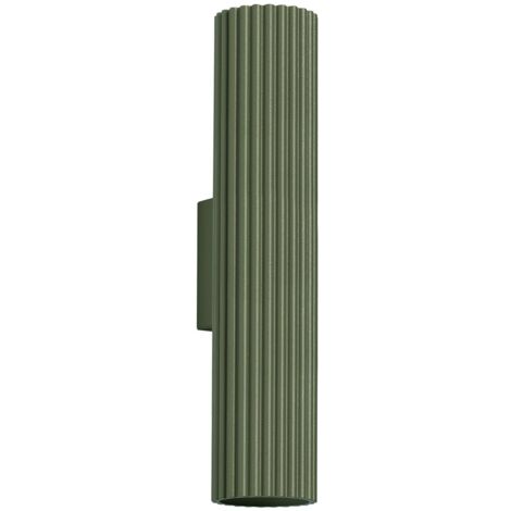 Applique murale Aluminium H : 30 cm Vert olive GU10 2 flammes oblongues Moderne Lampe murale