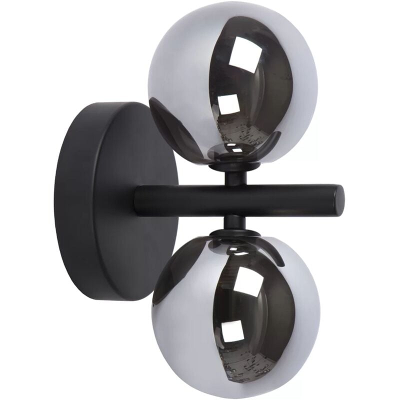 Applique murale APP1162-2W noir métal verre balles E27 1-POINTS de lumière