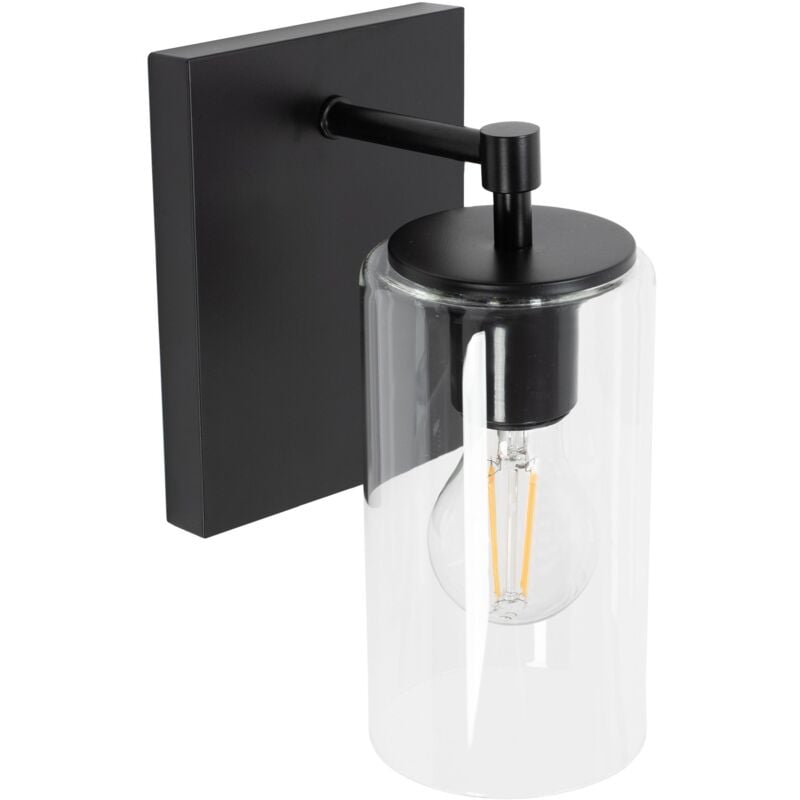 Applique murale APP1222-1W noir métal verre E27 1-POINTS de lumière
