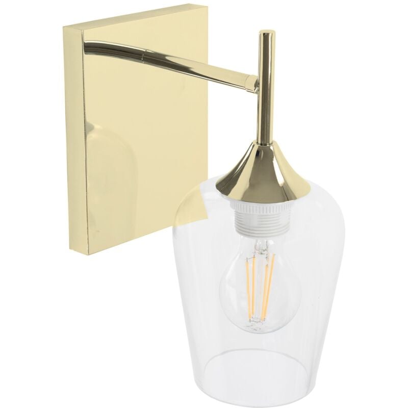 Applique murale APP1232-1W or métal verre E27 1-POINTS de lumière