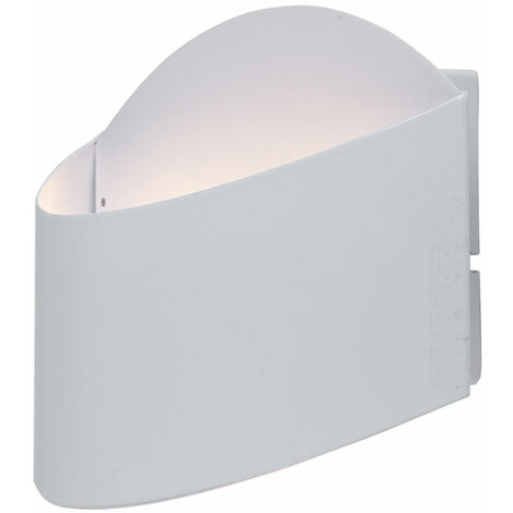 Applique murale Applique extérieure Applique maison Entrée Terrasse, IP44, acier blanc, 2x LED 2,5W 360Lm 3000K, LxHxP 22x16x9,5cm, Eglo 93327