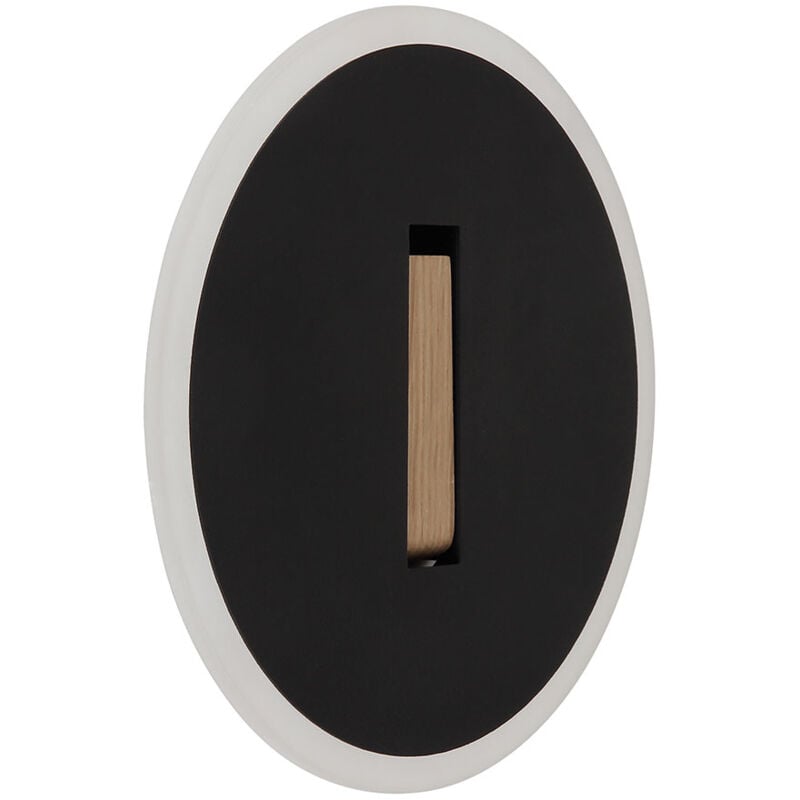 Applique murale applique lampe en bois noir lampe de salon opale led d 20,4 cm