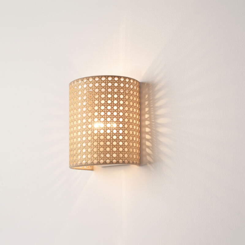 Lux.pro - Applique murale Ascot E27 20 x 16 x 12 cm blanc aspect rotin