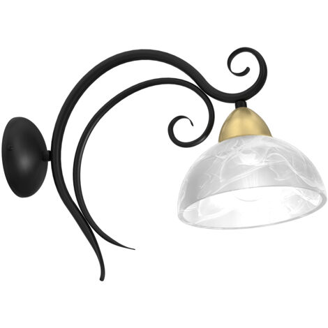 Applique murale Aurora noir mat verre E27 Luminex