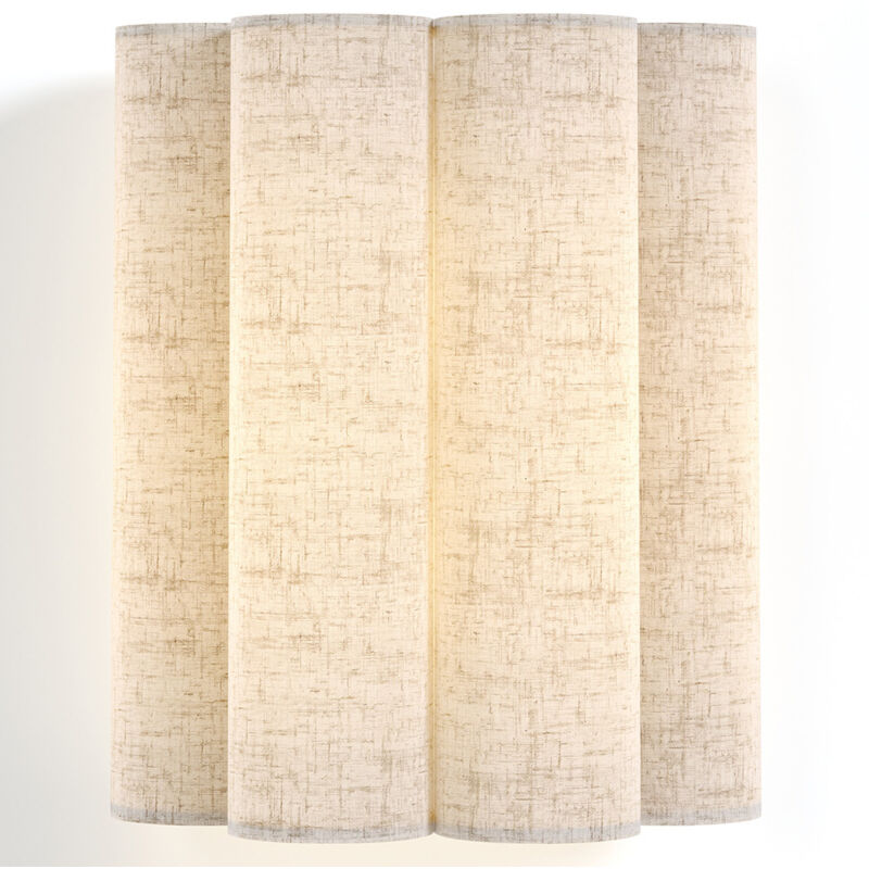 Applique murale avec abat-jour en tissu et structure dorée vieillie - Treya Blanc Applique murale avec abat-jour en tissu et structure dorée vieillie - Treya Blanc