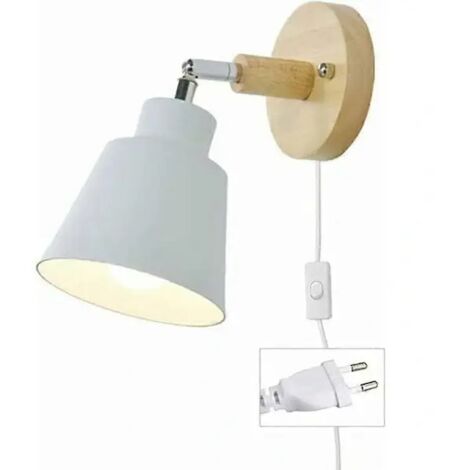 Applique murale avec douille E27, lampe de chevet rotative, lampe d'intérieur avec interrupteur pour chambre à coucher