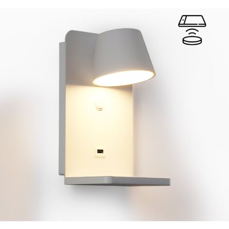 Applique murale avec port USB "BASKOP W" - 6W - Base de recharge - Blanc